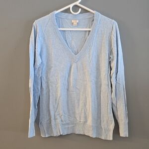 J. Crew Sky Blue V-Neck Sweater